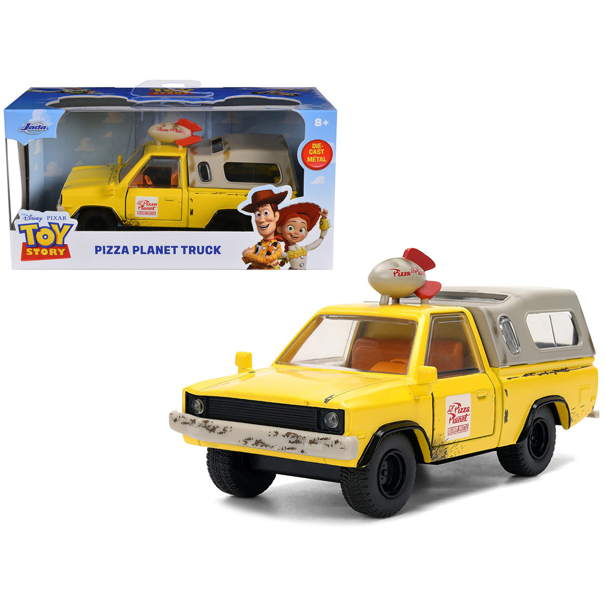 Pizza Planet Truck Yellow (Weathered) with Beige Camper "Toy Story" (1995) Movie "Hollywood Rides" Series 1/32 Diecast Model Car by Jada by Jada