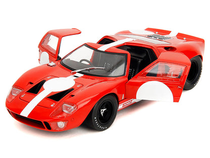 Ford GT40 MK1 Red with White Stripes and Graphics "Pink Slips" Series 1/18 Diecast Model Car by Jada by Jada