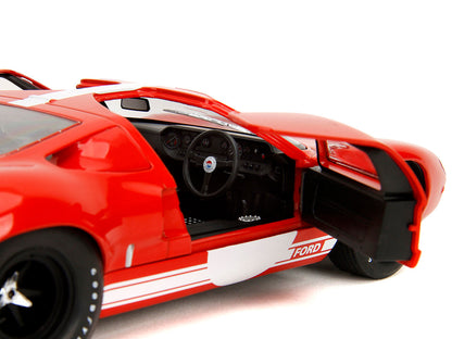 Ford GT40 MK1 Red with White Stripes and Graphics "Pink Slips" Series 1/18 Diecast Model Car by Jada by Jada