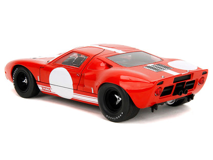 Ford GT40 MK1 Red with White Stripes and Graphics "Pink Slips" Series 1/18 Diecast Model Car by Jada by Jada