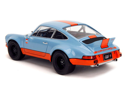 Porsche 911 RSR "Gulf Oil" Light Blue with Orange Stripes "Pink Slips" Series 1/18 Diecast Model Car by Jada by Jada