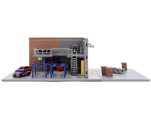 "Fast & Furious" Han's Garage Diorama with 2 Cars and Accessories "Nano Scene" Series 1/32 Model by Jada by Jada