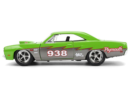 1970 Plymouth Road Runner #938 Green and Gray Metallic "Bigtime Muscle" Series 1/24 Diecast Model Car by Jada by Jada
