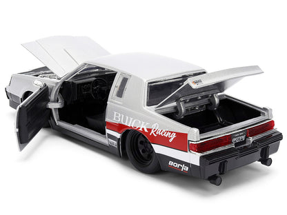 1987 Buick Grand National #7 "Buick Racing" Matt Silver Metallic with Red and Black Stripes "Bigtime Muscle" Series 1/24 Diecast Model by Jada by Jada