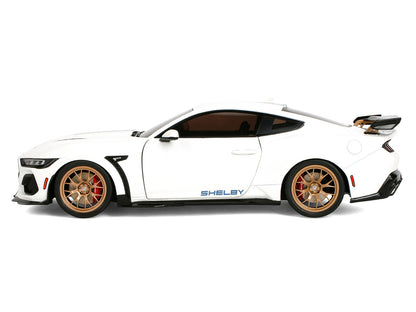 Ford Mustang Shelby Super Snake White Metallic with Blue Stripes and Gold Wheels "Pink Slips" Series 1/18 Diecast Model Car by Jada by Jada