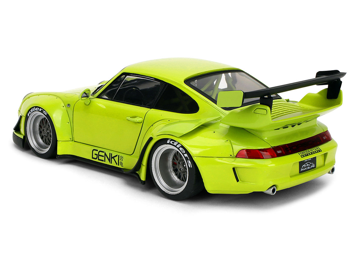 RWB Body Kit "Genki" Lime Green "Pink Slips" Series 1/18 Diecast Model Car by Jada by Jada