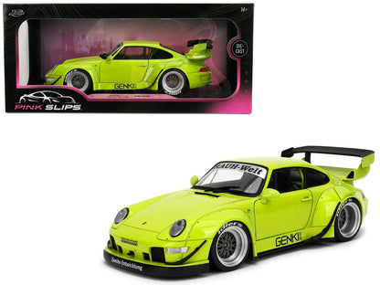 RWB Body Kit "Genki" Lime Green "Pink Slips" Series 1/18 Diecast Model Car by Jada by Jada