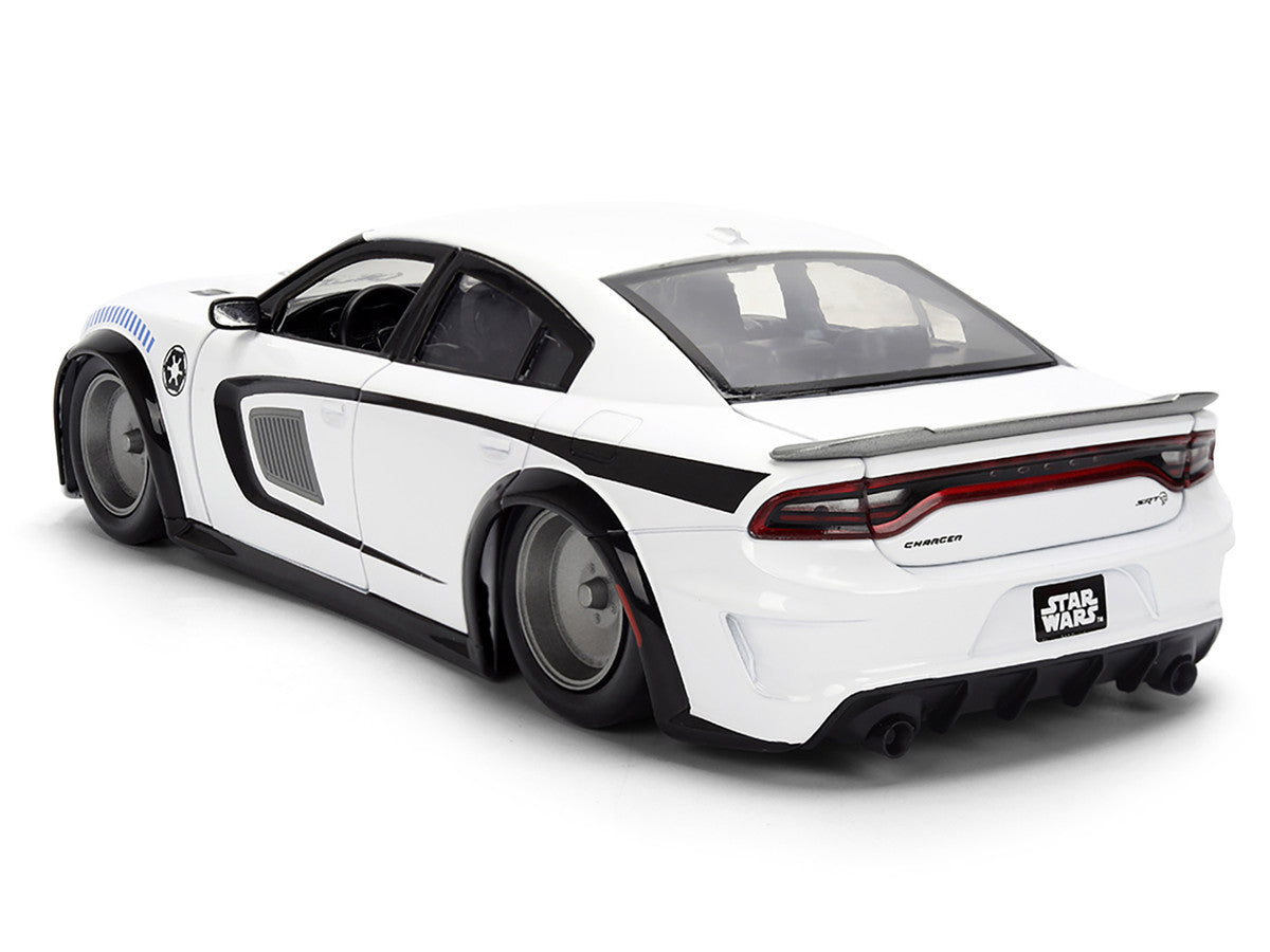 2021 Dodge Charger SRT Hellcat White with Graphics and Stormtrooper Figure "Star Wars" Franchise "Hollywood Rides" Series 1/24 Diecast Model Car by Jada by Jada
