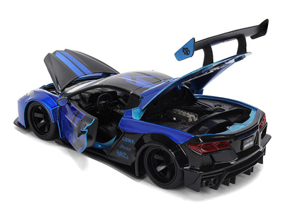Chevrolet Corvette C8 "Liberty Walk" Candy Blue and Black "Hyper-Spec" Series 1/24 Diecast Model Car by Jada by Jada