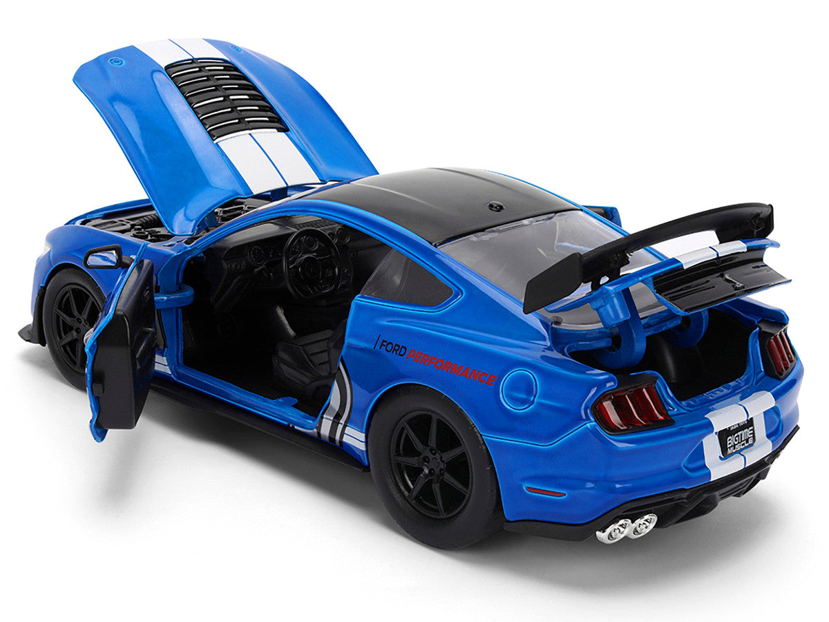 2020 Ford Mustang Shelby GT500 #65 "Ford Performance" Blue with Black Top and White Stripes "Bigtime Muscle" Series 1/24 Diecast Model Car by Jada by Jada