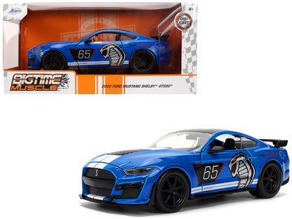 2020 Ford Mustang Shelby GT500 #65 "Ford Performance" Blue with Black Top and White Stripes "Bigtime Muscle" Series 1/24 Diecast Model Car by Jada by Jada