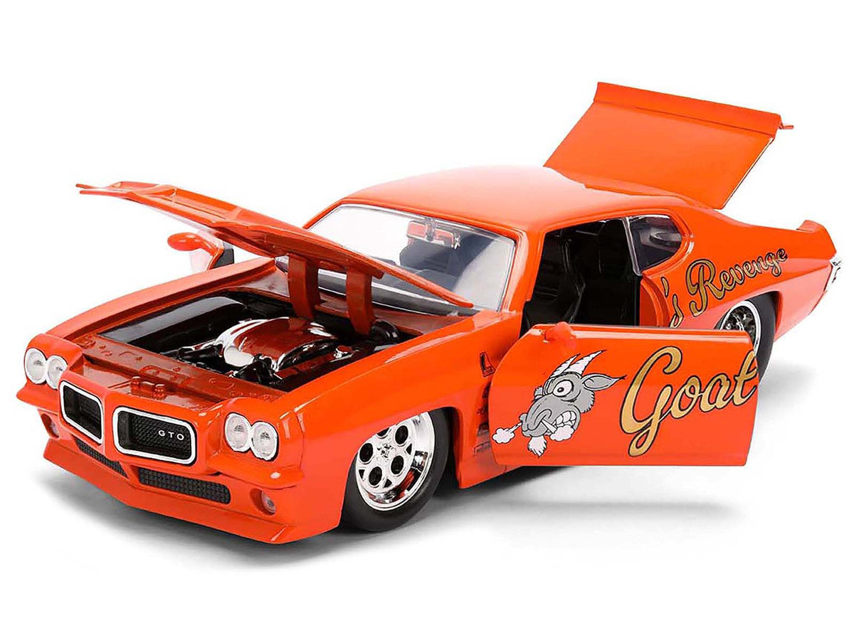 1971 Pontiac GTO "Goat's Revenge" Orange with Graphics "Bigtime Muscle" Series 1/24 Diecast Model Car by Jada by Jada