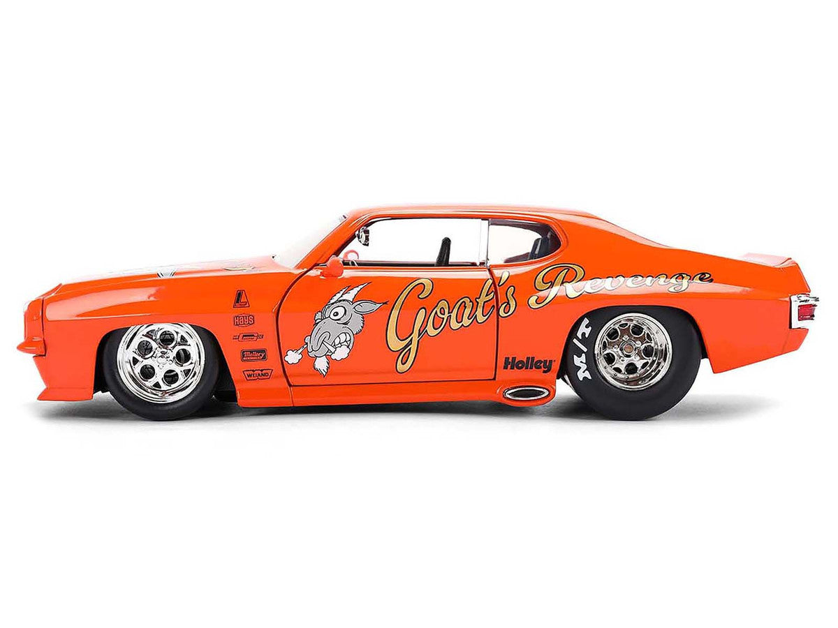 1971 Pontiac GTO "Goat's Revenge" Orange with Graphics "Bigtime Muscle" Series 1/24 Diecast Model Car by Jada by Jada
