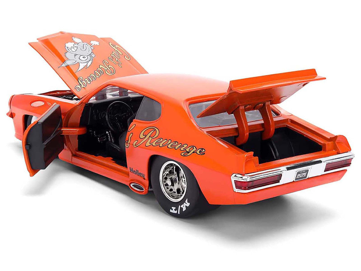 1971 Pontiac GTO "Goat's Revenge" Orange with Graphics "Bigtime Muscle" Series 1/24 Diecast Model Car by Jada by Jada