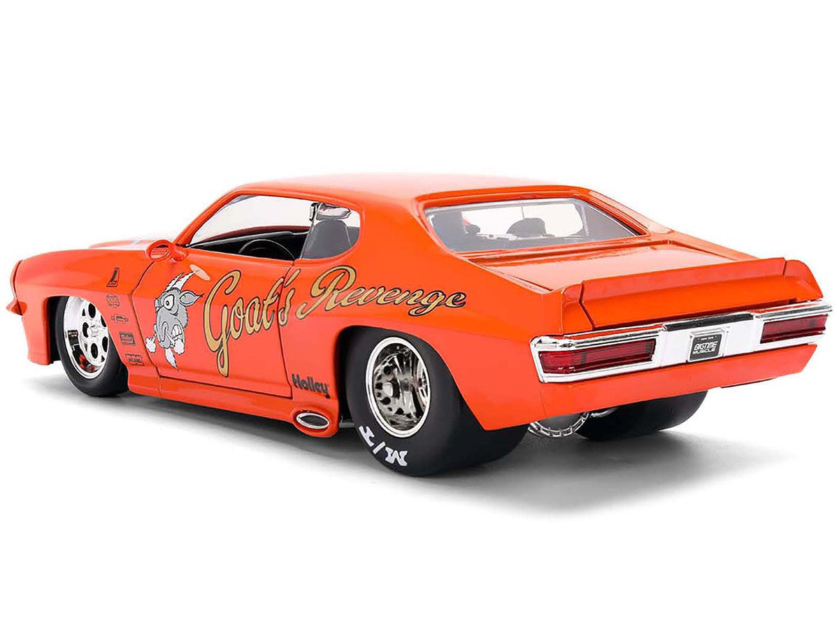 1971 Pontiac GTO "Goat's Revenge" Orange with Graphics "Bigtime Muscle" Series 1/24 Diecast Model Car by Jada by Jada