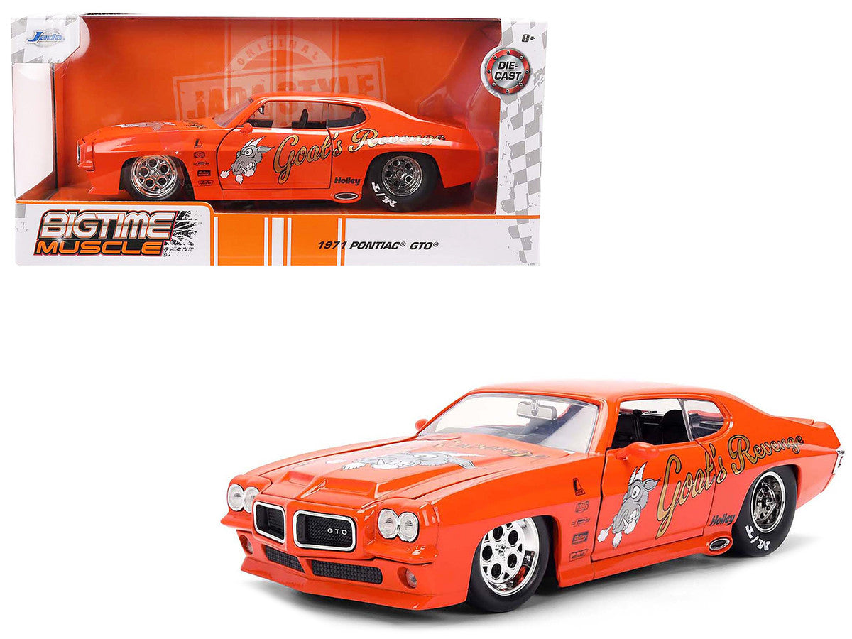 1971 Pontiac GTO "Goat's Revenge" Orange with Graphics "Bigtime Muscle" Series 1/24 Diecast Model Car by Jada by Jada