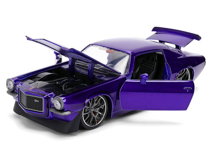 1971 Chevrolet Camaro Z/28 Purple Metallic with Black Hood "Bigtime Muscle" Series 1/24 Diecast Model Car by Jada by Jada