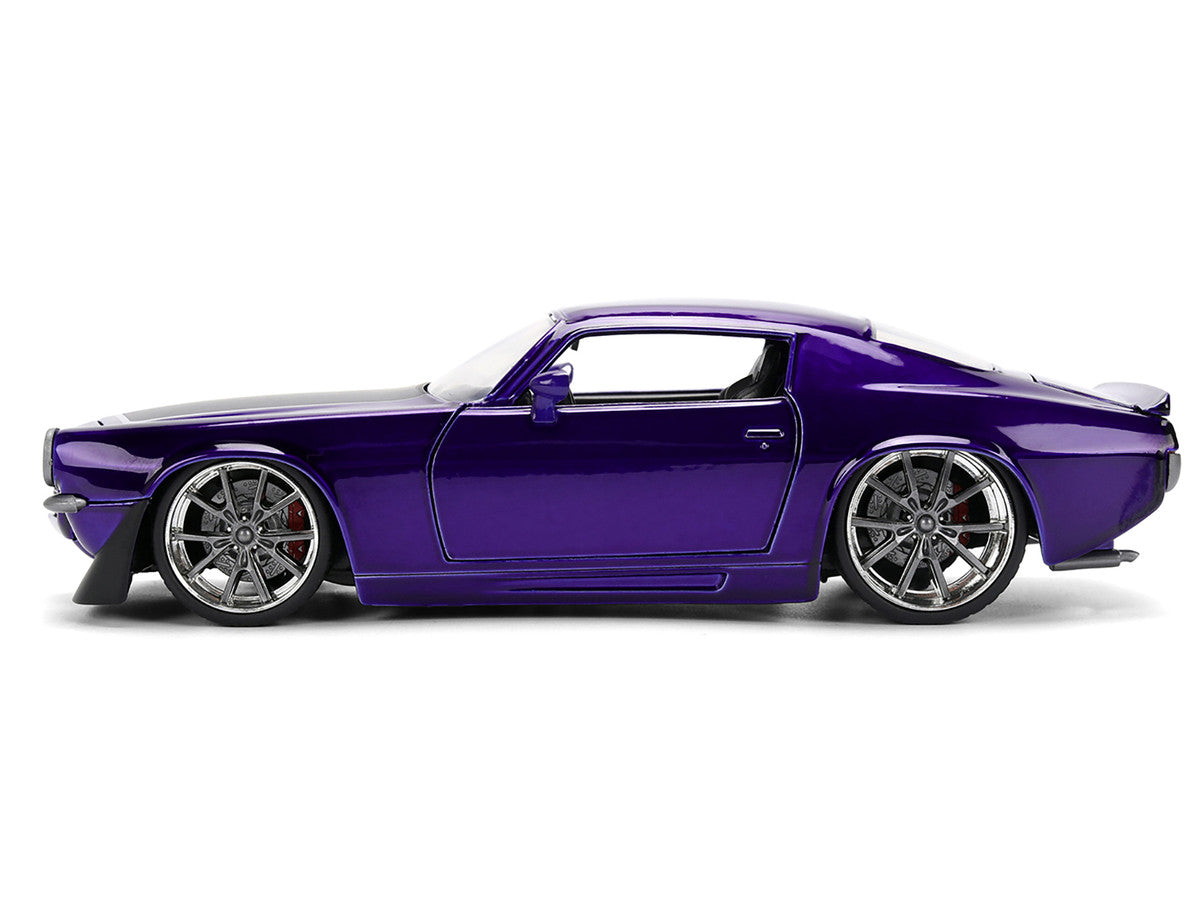 1971 Chevrolet Camaro Z/28 Purple Metallic with Black Hood "Bigtime Muscle" Series 1/24 Diecast Model Car by Jada by Jada