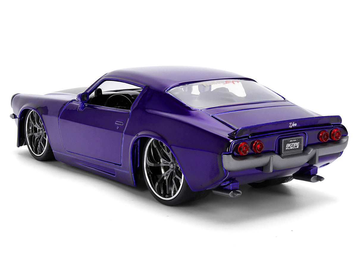 1971 Chevrolet Camaro Z/28 Purple Metallic with Black Hood "Bigtime Muscle" Series 1/24 Diecast Model Car by Jada by Jada