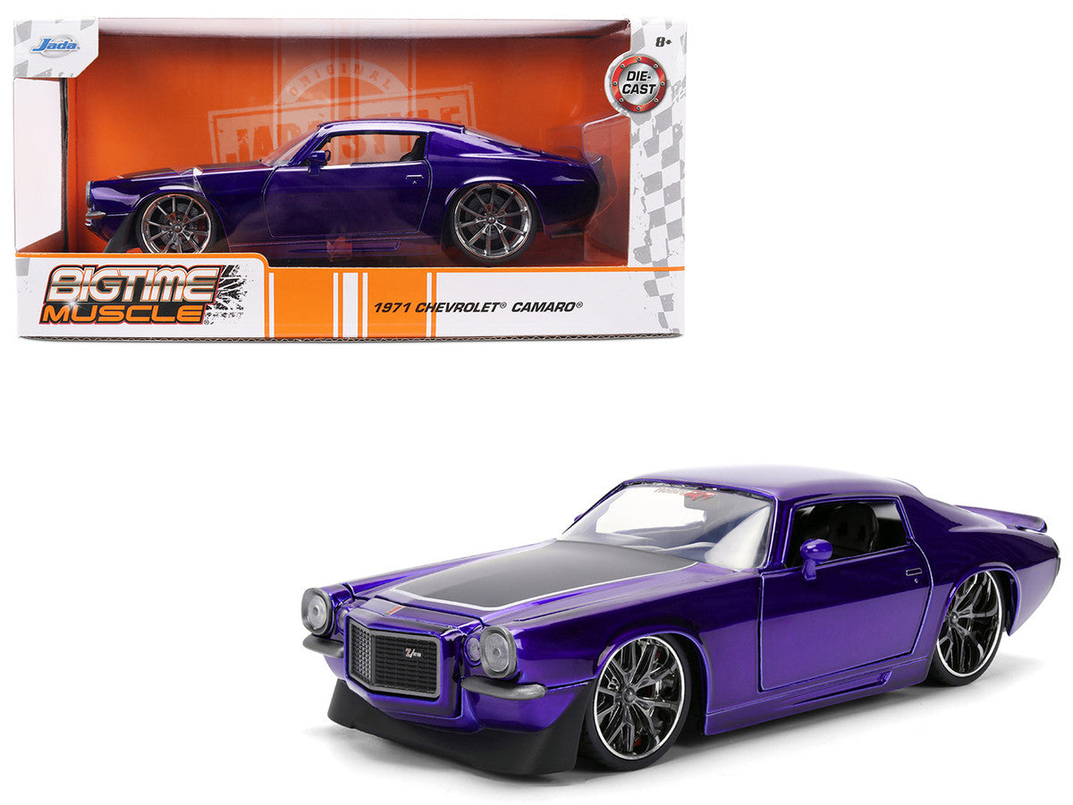 1971 Chevrolet Camaro Z/28 Purple Metallic with Black Hood "Bigtime Muscle" Series 1/24 Diecast Model Car by Jada by Jada