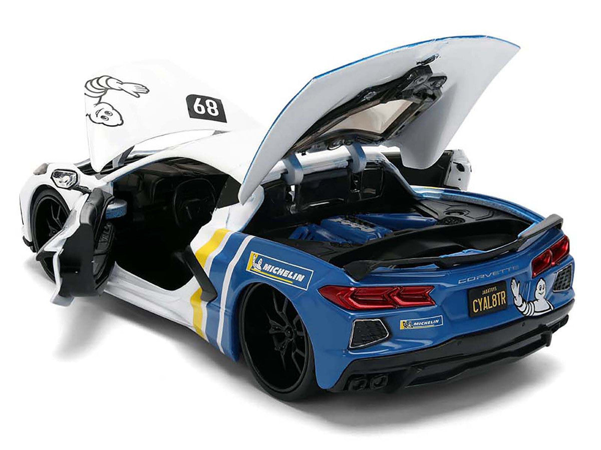 2020 Chevrolet Corvette Stingray C8 #89 "Michelin" White with Yellow and Blue Stripes "Bigtime Muscle" Series 1/24 Diecast Model Car by Jada by Jada