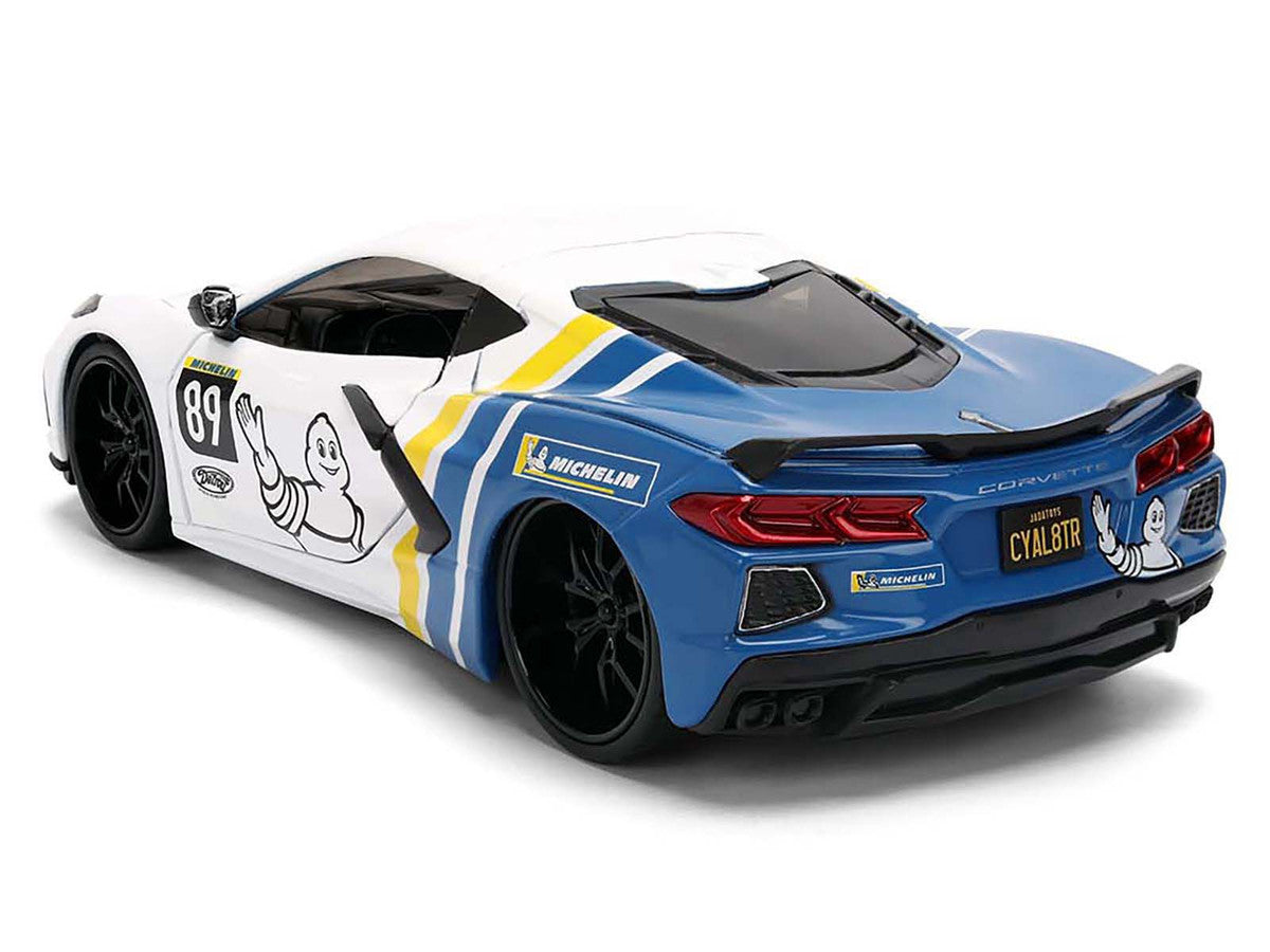 2020 Chevrolet Corvette Stingray C8 #89 "Michelin" White with Yellow and Blue Stripes "Bigtime Muscle" Series 1/24 Diecast Model Car by Jada by Jada