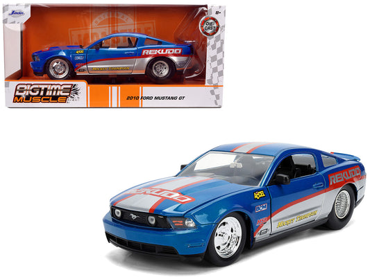 2010 Ford Mustang GT "Rekudo" Blue Metallic with Red and Silver Stripes "Bigtime Muscle" Series 1/24 Diecast Model Car by Jada by Jada