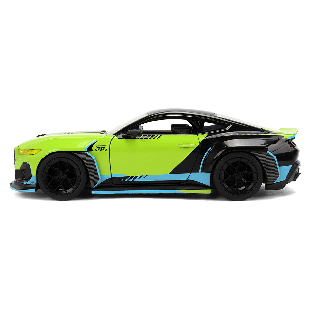2026 Ford Mustang RTR Spec 5-D Lime Green with Black Top and Graphics "Hyper-Spec" Series 1/24 Diecast Model Car by Jada by Jada