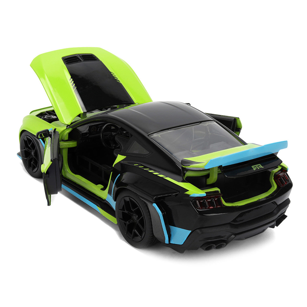 2026 Ford Mustang RTR Spec 5-D Lime Green with Black Top and Graphics "Hyper-Spec" Series 1/24 Diecast Model Car by Jada by Jada