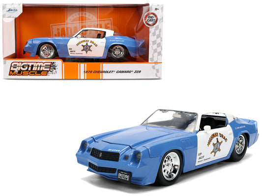 1979 Chevrolet Camaro Z28 Police "Highway Drag" Blue and White "Bigtime Muscle" Series 1/24 Diecast Model Car by Jada by Jada