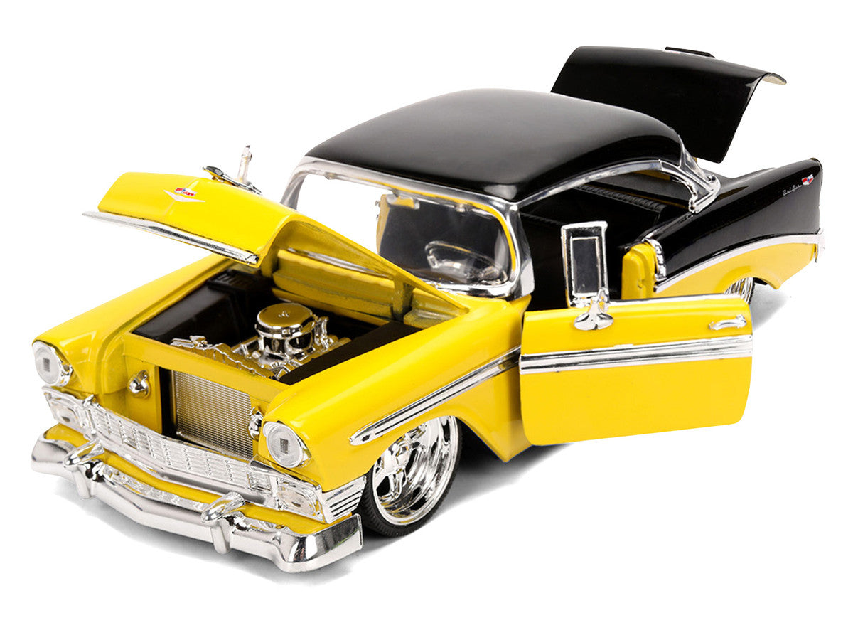 1956 Chevrolet Bel Air Yellow and Black "Bigtime Muscle" Series 1/24 Diecast Model Car by Jada by Jada