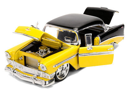 1956 Chevrolet Bel Air Yellow and Black "Bigtime Muscle" Series 1/24 Diecast Model Car by Jada by Jada