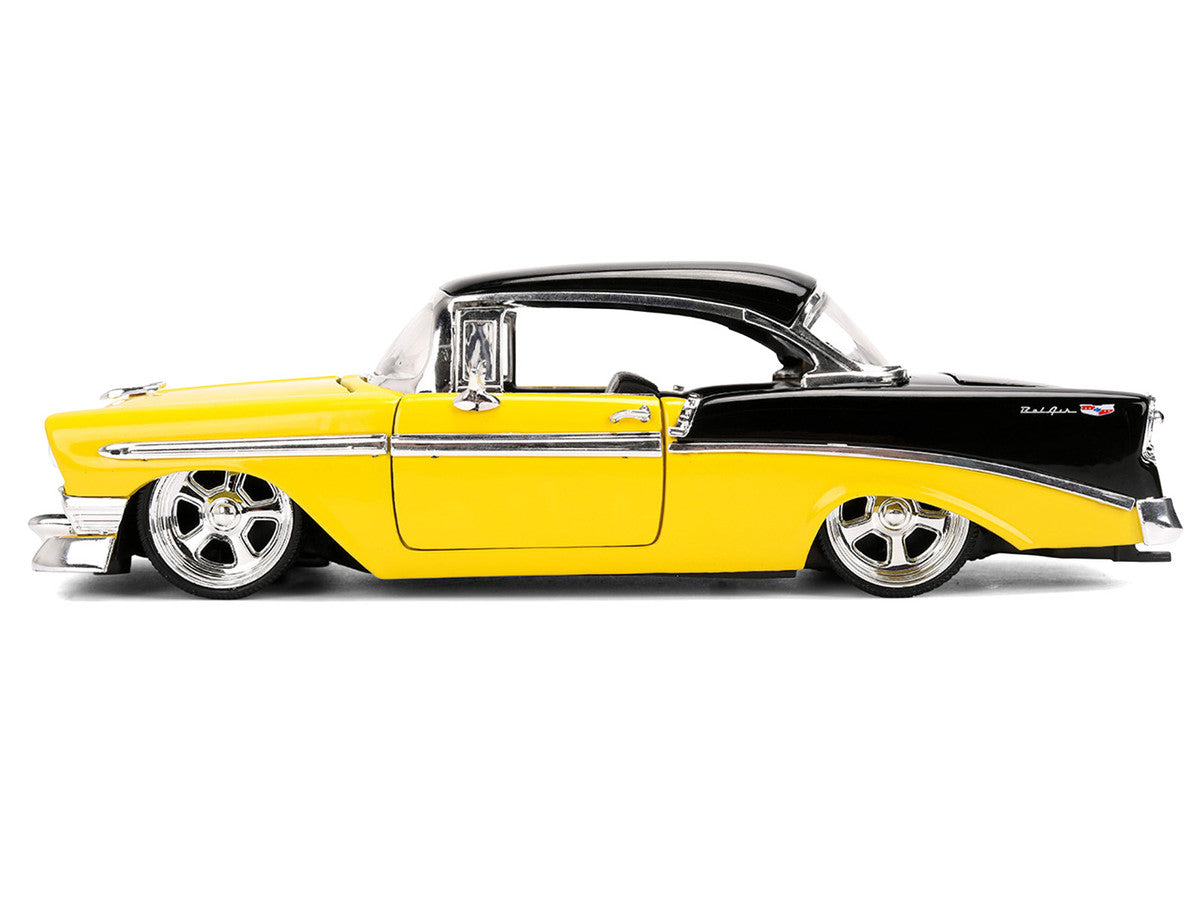 1956 Chevrolet Bel Air Yellow and Black "Bigtime Muscle" Series 1/24 Diecast Model Car by Jada by Jada