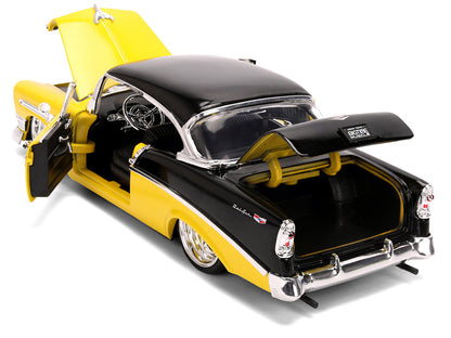 1956 Chevrolet Bel Air Yellow and Black "Bigtime Muscle" Series 1/24 Diecast Model Car by Jada by Jada