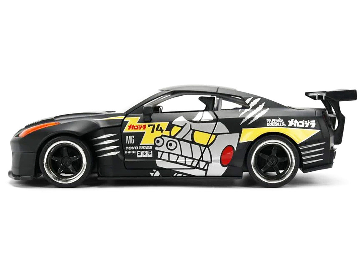 2009 Nissan GT-R (R35) Ben Sopra Matt Black with "Mechagodzilla" Graphics "Hollywood Rides" Series 1/24 Diecast Model Car by Jada by Jada
