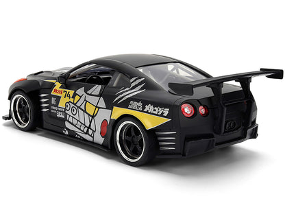 2009 Nissan GT-R (R35) Ben Sopra Matt Black with "Mechagodzilla" Graphics "Hollywood Rides" Series 1/24 Diecast Model Car by Jada by Jada