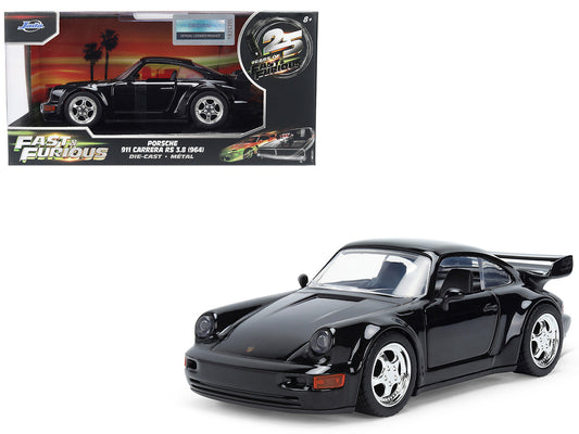 Porsche 911 Carrera RS 3.8 (964) Black "The Fast and the Furious: Tokyo Drift" (2006) Movie "25 Years of Fast & Furious" Series 1/32 Diecast Model Car by Jada by Jada
