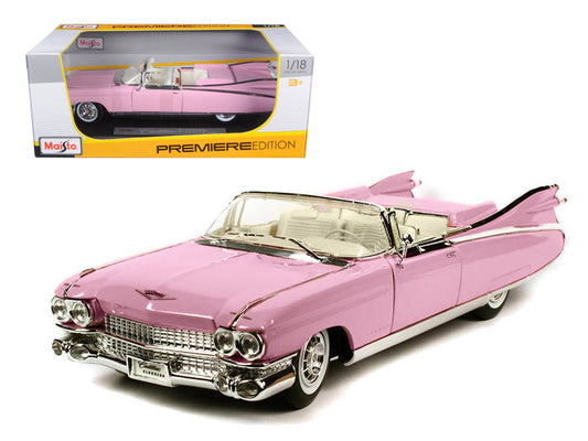 1959 Cadillac Eldorado Biarritz Convertible Pink 1/18 Diecast Model Car by Maisto by Maisto
