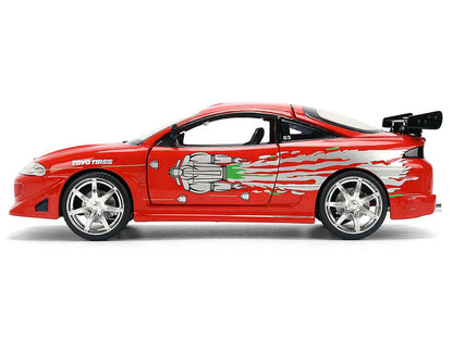 Brian's Mitsubishi Eclipse Red with Graphics Remix "The Fast and The Furious" (2001) Movie "Fast & Furious" Series 1/24 Diecast Model Car by Jada by Jada