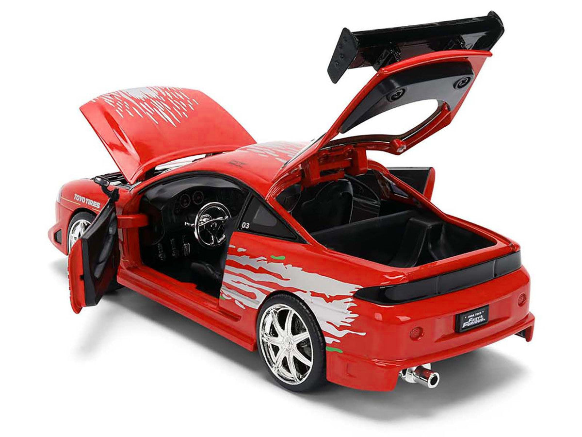 Brian's Mitsubishi Eclipse Red with Graphics Remix "The Fast and The Furious" (2001) Movie "Fast & Furious" Series 1/24 Diecast Model Car by Jada by Jada