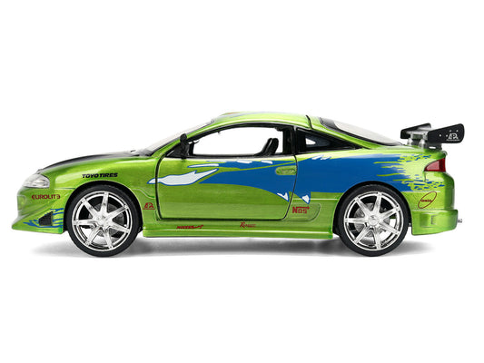 Brian's Mitsubishi Eclipse Green Brush Finish "The Fast and the Furious" (2001) Movie 25 Years of Fast & Furious Anniversary 1/24 Diecast Model Car by Jada by Jada