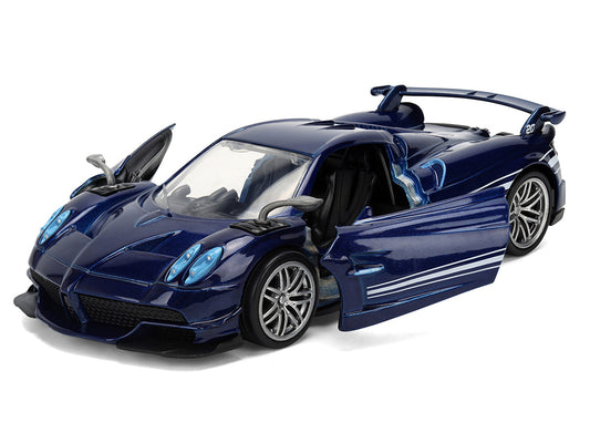 Pagani Huayra Roadster BC Blue Metallic with White Stripes "Fast X" (2023) Movie "Fast & Furious 25th Anniversary" Series 1/32 Diecast Model Car by Jada by Jada