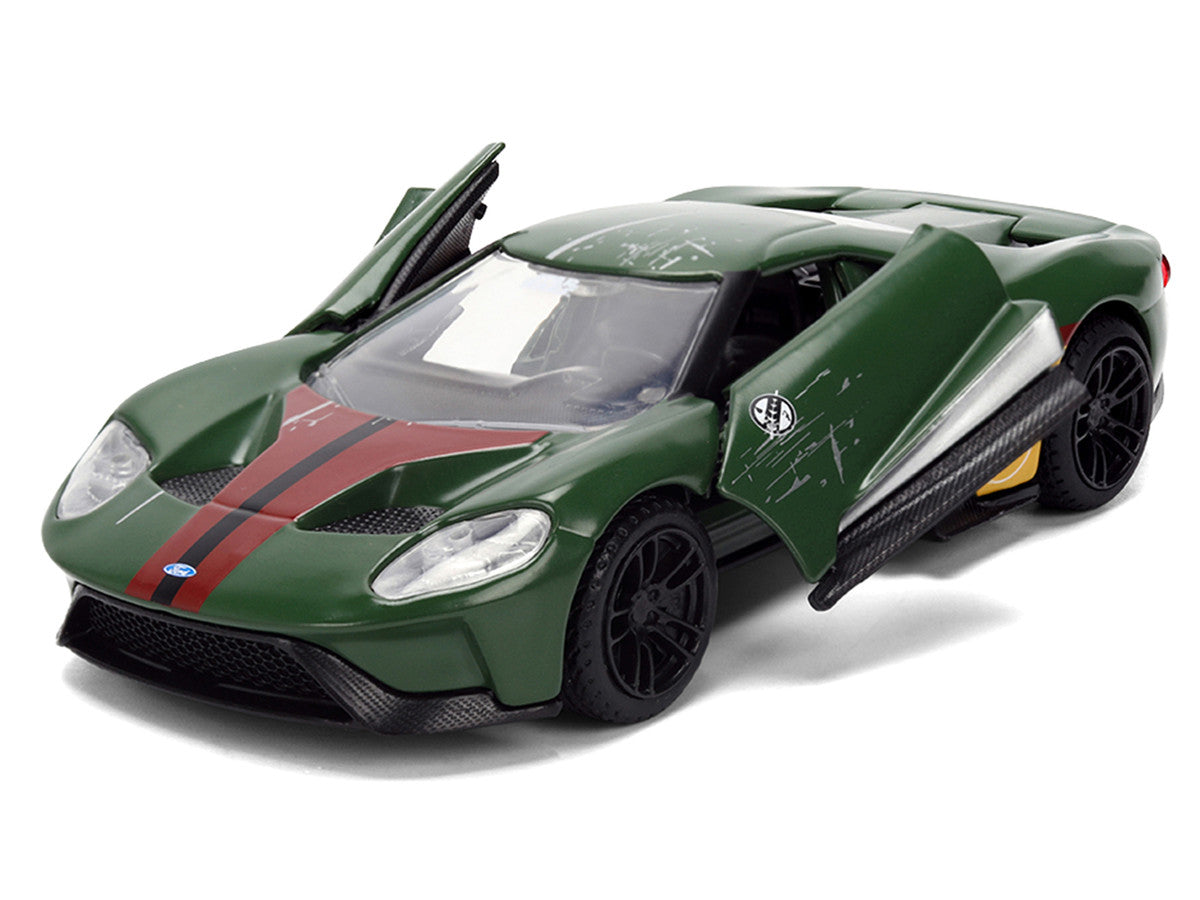 2017 Ford GT "Boba Fett" Livery Dark Green with Graphics "Star Wars" Franchise "Hollywood Rides" Series 1/32 Diecast Model Car by Jada by Jada