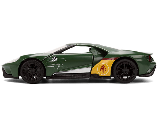 2017 Ford GT "Boba Fett" Livery Dark Green with Graphics "Star Wars" Franchise "Hollywood Rides" Series 1/32 Diecast Model Car by Jada by Jada