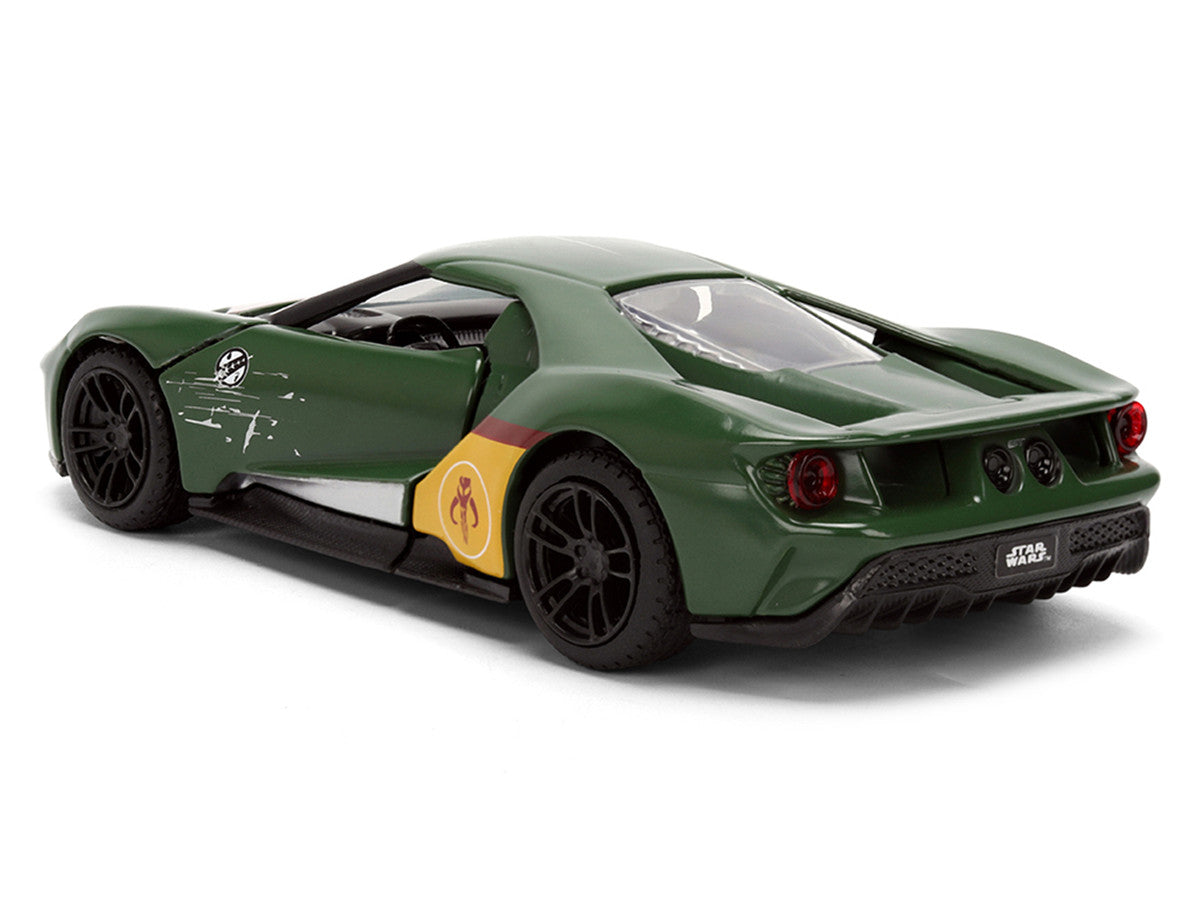2017 Ford GT "Boba Fett" Livery Dark Green with Graphics "Star Wars" Franchise "Hollywood Rides" Series 1/32 Diecast Model Car by Jada by Jada