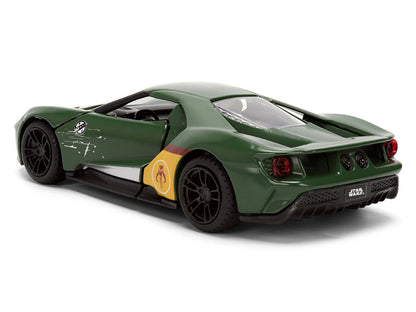 2017 Ford GT "Boba Fett" Livery Dark Green with Graphics "Star Wars" Franchise "Hollywood Rides" Series 1/32 Diecast Model Car by Jada by Jada
