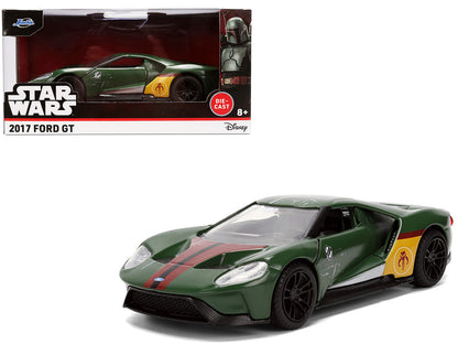 2017 Ford GT "Boba Fett" Livery Dark Green with Graphics "Star Wars" Franchise "Hollywood Rides" Series 1/32 Diecast Model Car by Jada by Jada