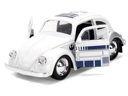 1959 Volkswagen Beetle "R2-D2" Livery White with Graphics "Star Wars" Franchise "Hollywood Rides" Series 1/32 Diecast Model Car by Jada by Jada
