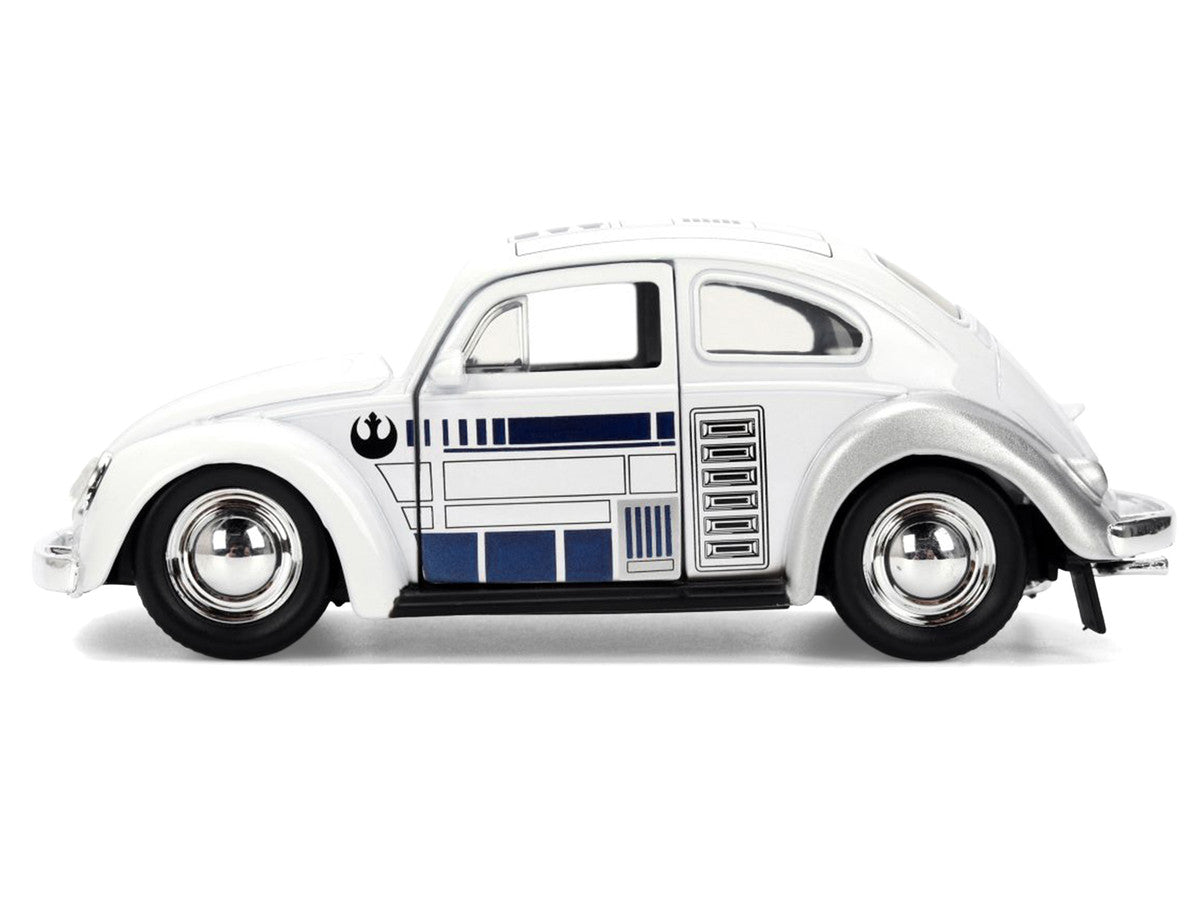 1959 Volkswagen Beetle "R2-D2" Livery White with Graphics "Star Wars" Franchise "Hollywood Rides" Series 1/32 Diecast Model Car by Jada by Jada