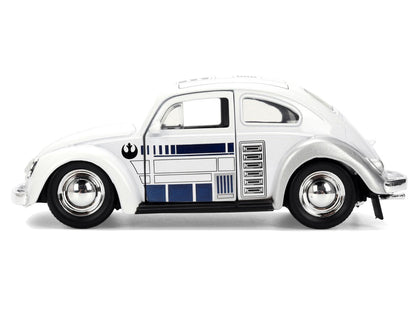 1959 Volkswagen Beetle "R2-D2" Livery White with Graphics "Star Wars" Franchise "Hollywood Rides" Series 1/32 Diecast Model Car by Jada by Jada